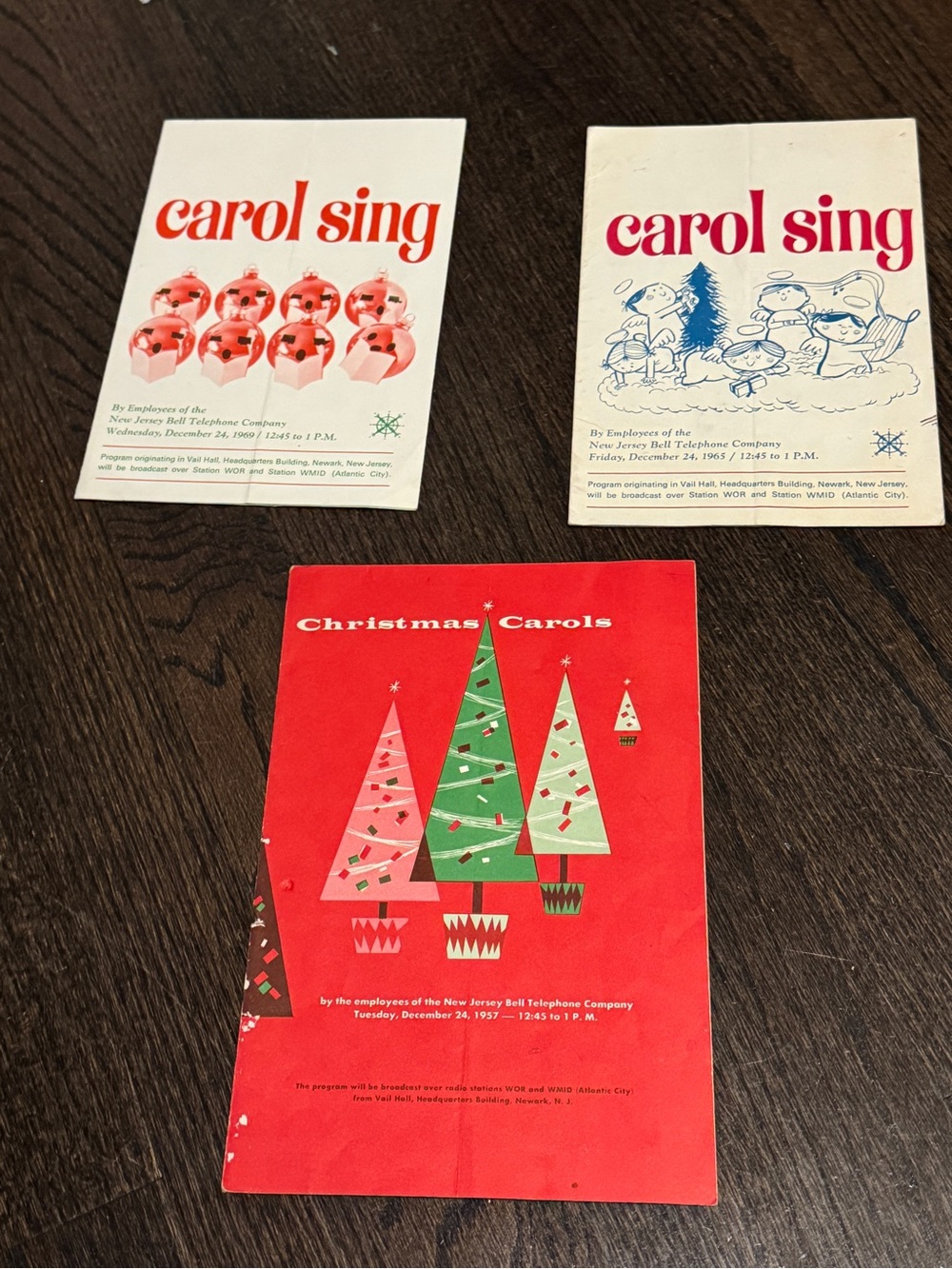 Vintage Paper Ephemera Christmas Sing  Carols Vintage Program Covers 1957 1960s
